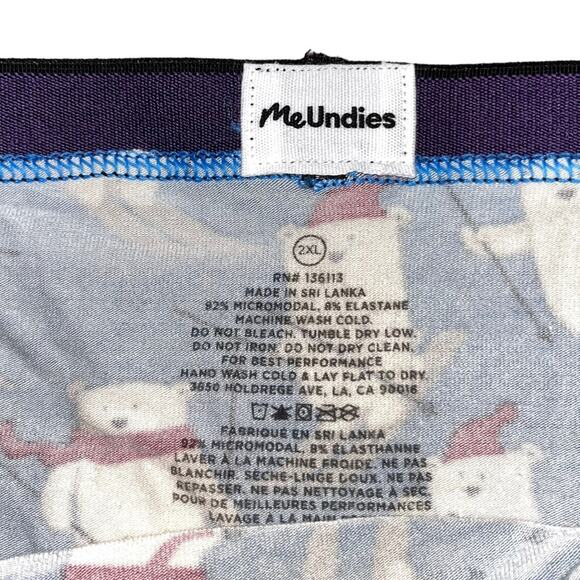 MeUndies Skiing Polar Bears Holiday Winter Print Bikini Panty Size 2XL - Picture 3 of 3